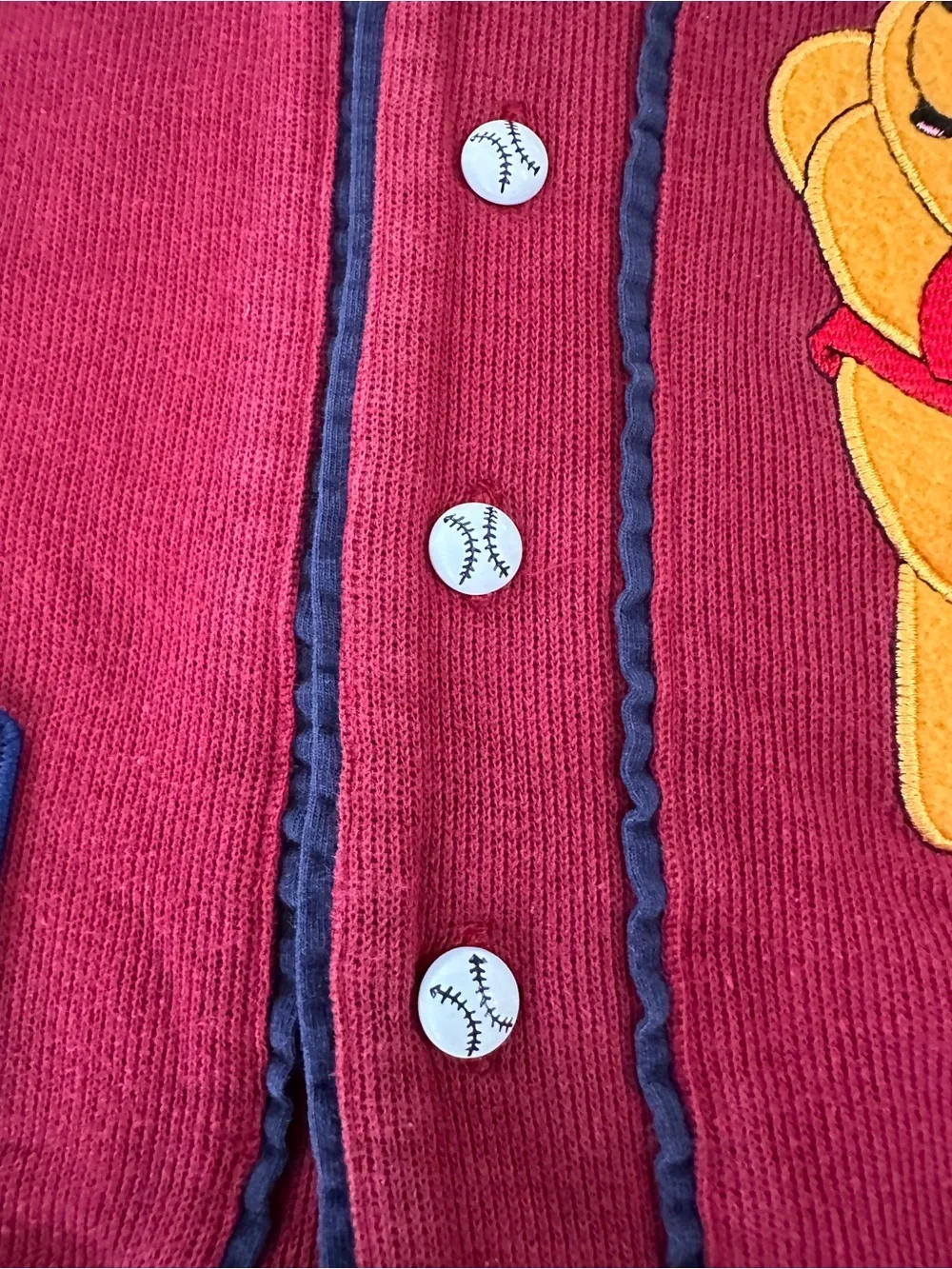 Vintage 90s Disney Winnie The Pooh Team Baseball Cardigan Jeans Set 3T